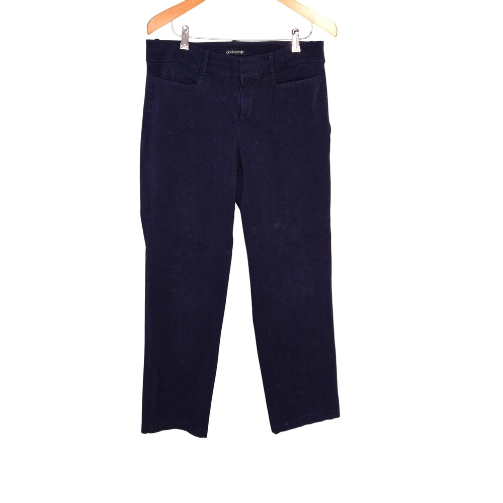 Dockers Womens Dockers Navy Blue Straight Leg  Chino Pants